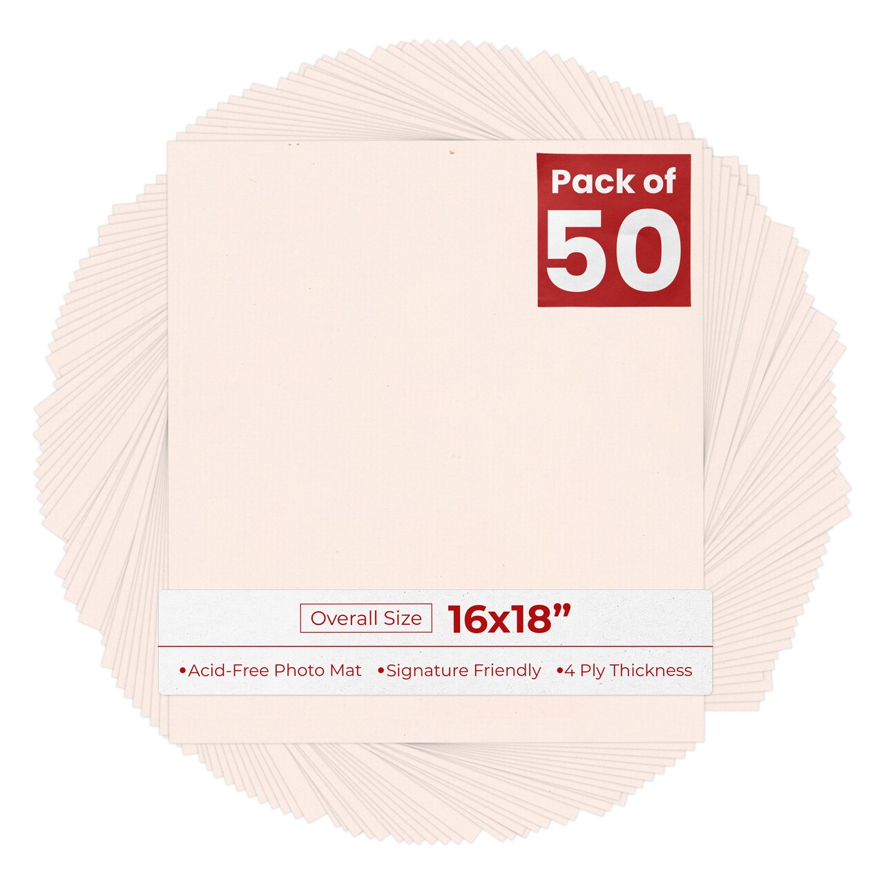 Oyster Bay Beige 16x18 Uncut Mat Board - Blank Sheets, No Opening